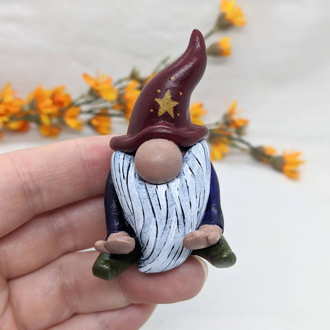 Little clay gnome Fairy garden gnome art gnome decor Etsy
