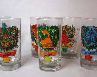 Vintage Twelve Days of Christmas Glasses