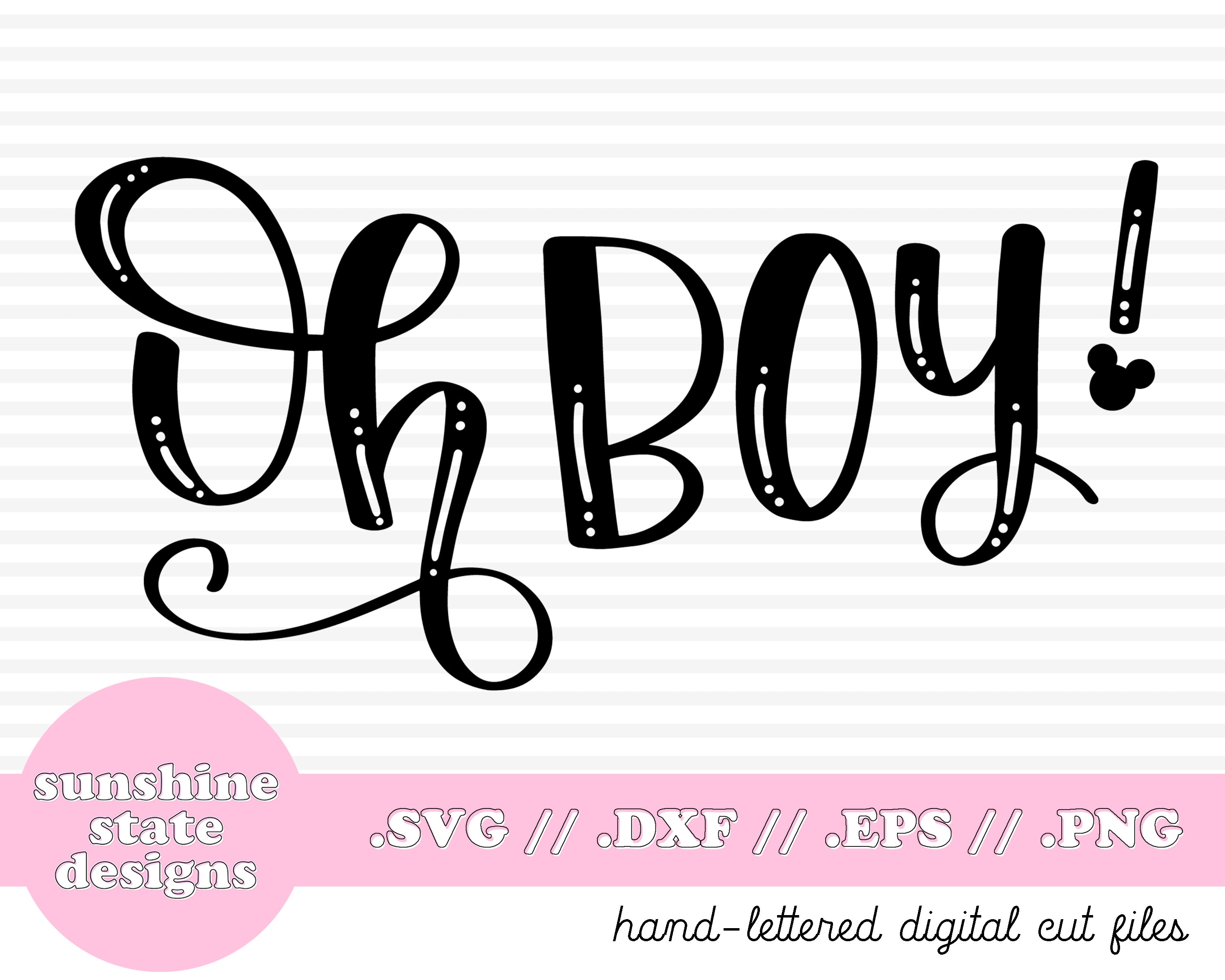 Download Mickey Mouse Oh Boy Svg Disney Svg Dxf File Hand Lettered Etsy