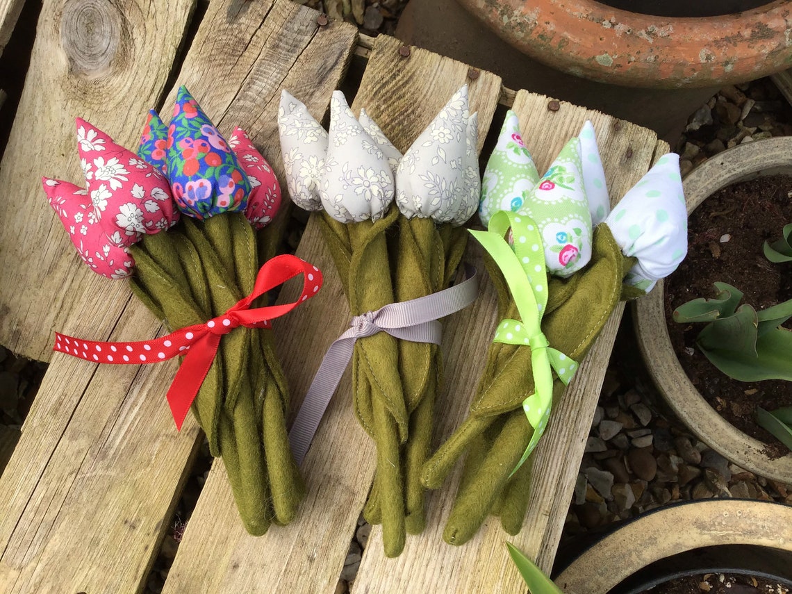 Letterbox fabric tulips/ flowers gift gift for birthday new Etsy