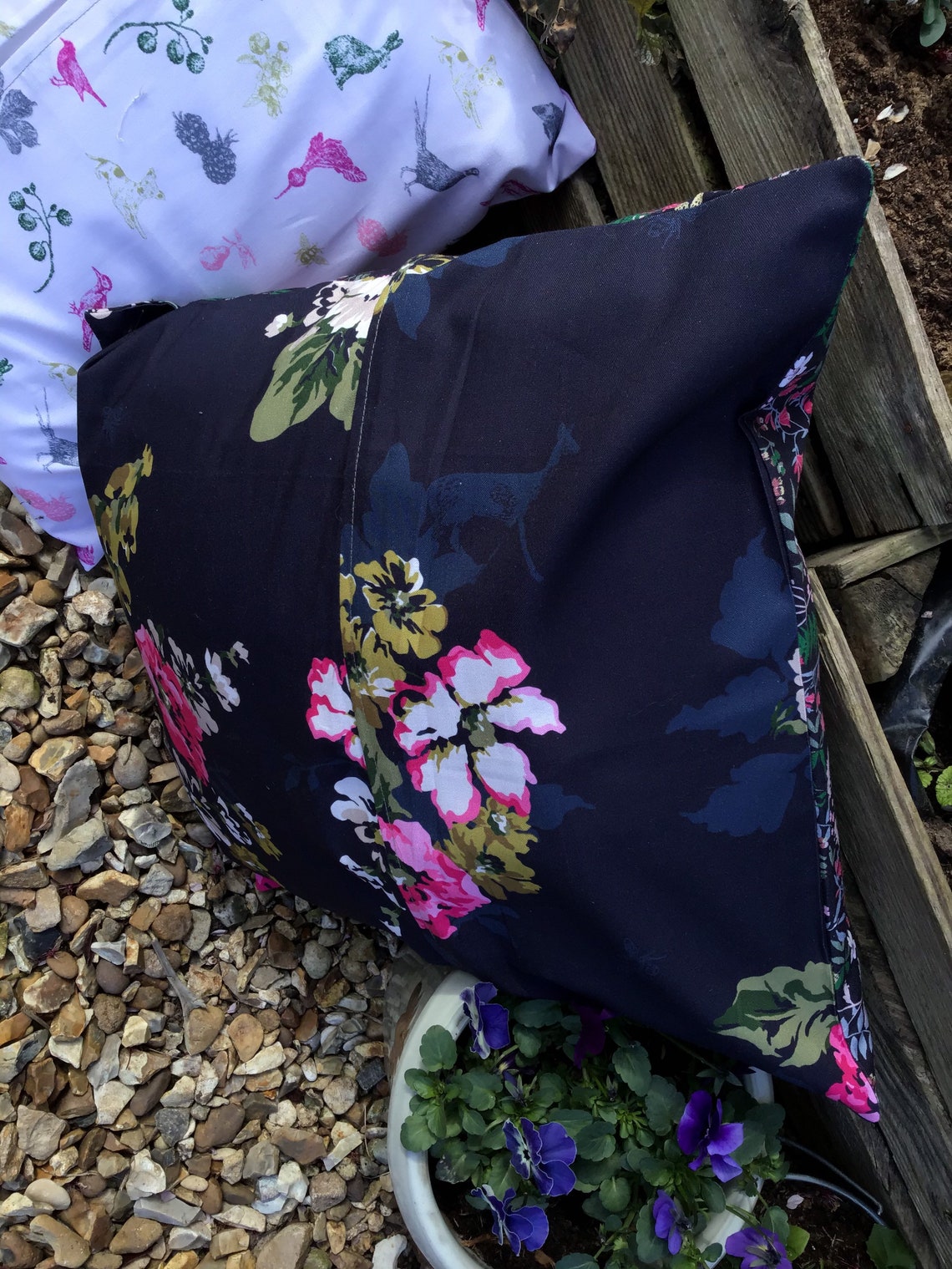 Handmade joules fabric garden cushions home decor Etsy