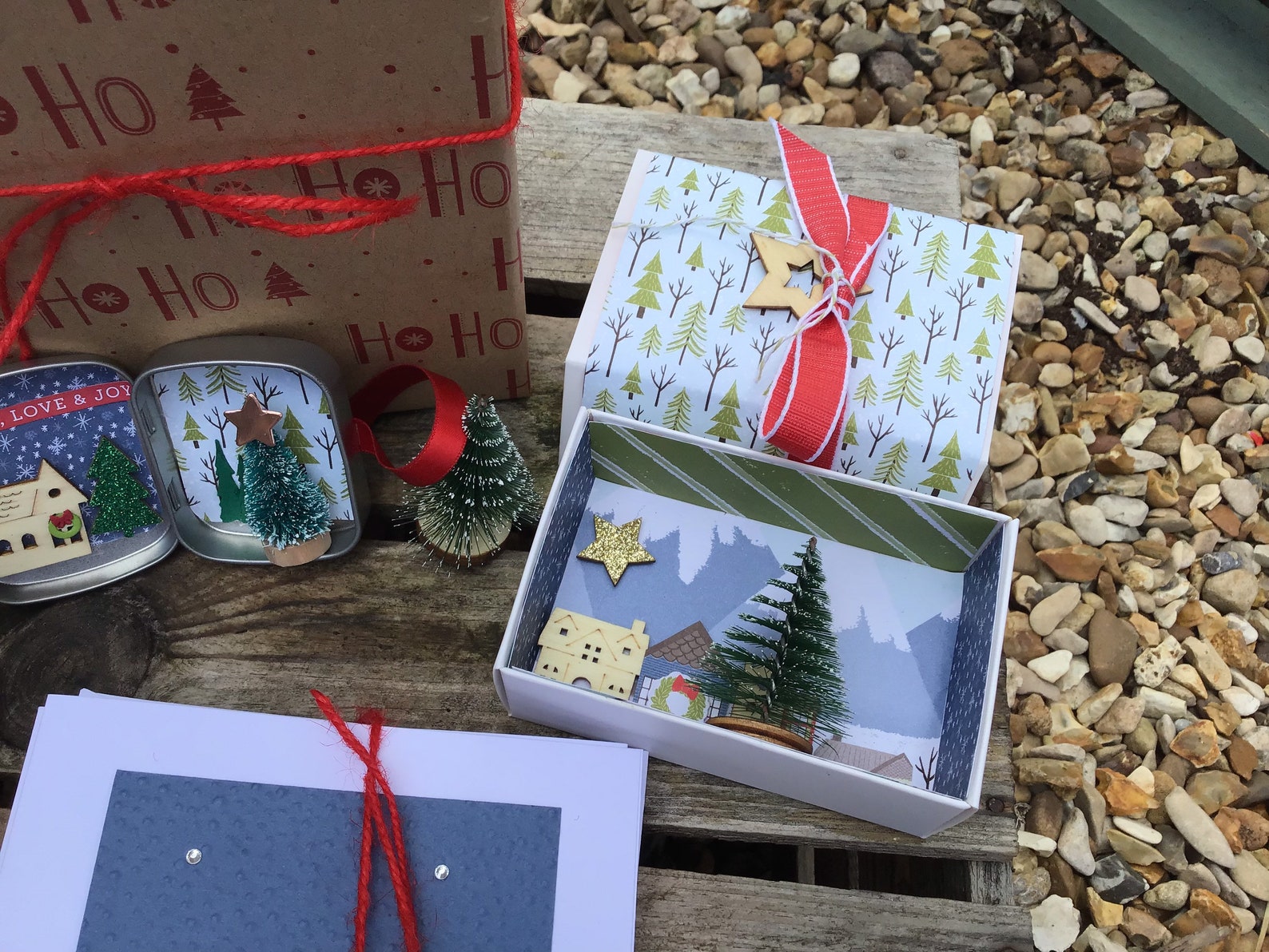 Set of Christmas Cards and Card in a Tin Winter Christmas - Etsy UK