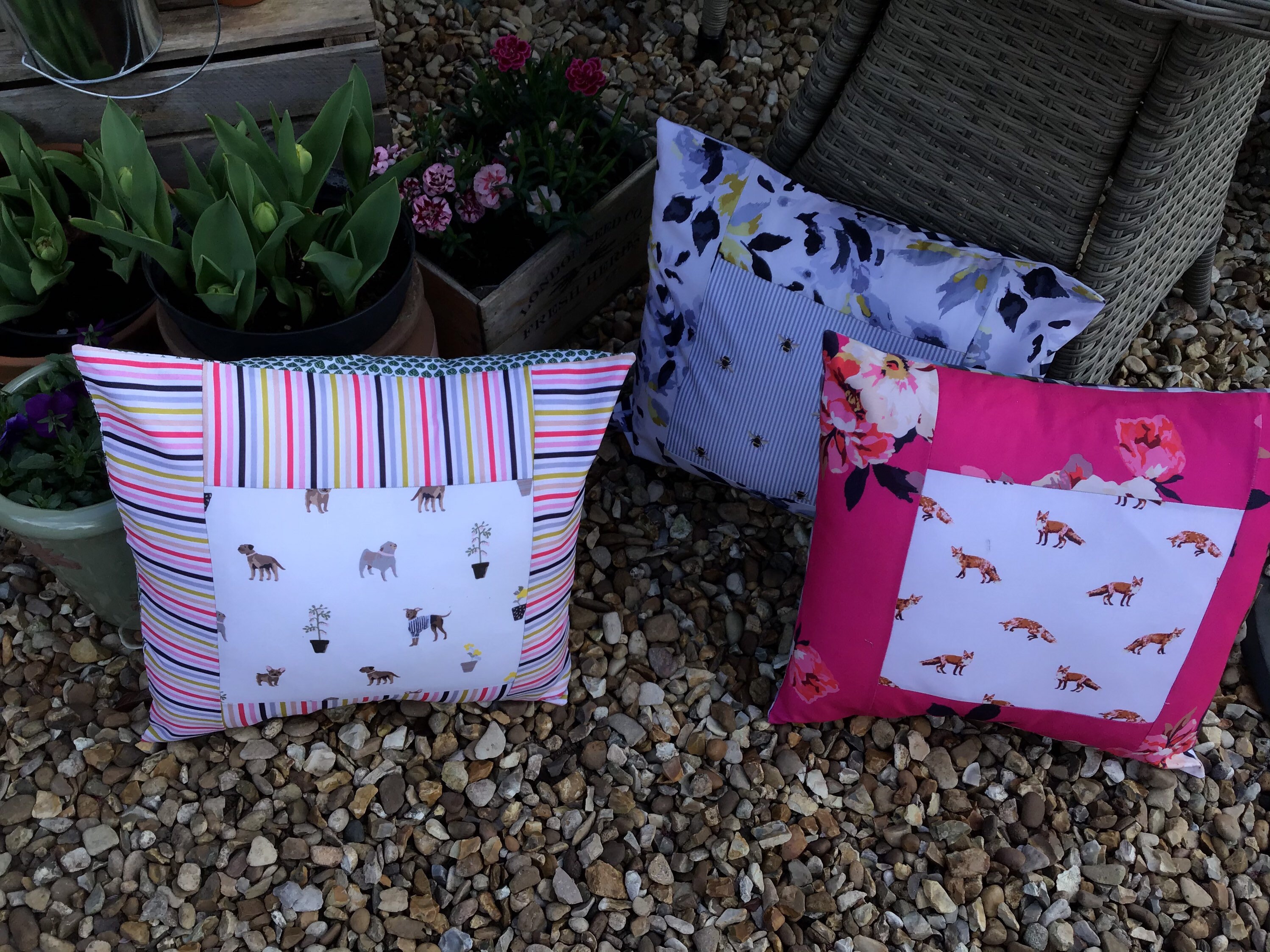 Handmade joules fabric garden cushions home decor Etsy