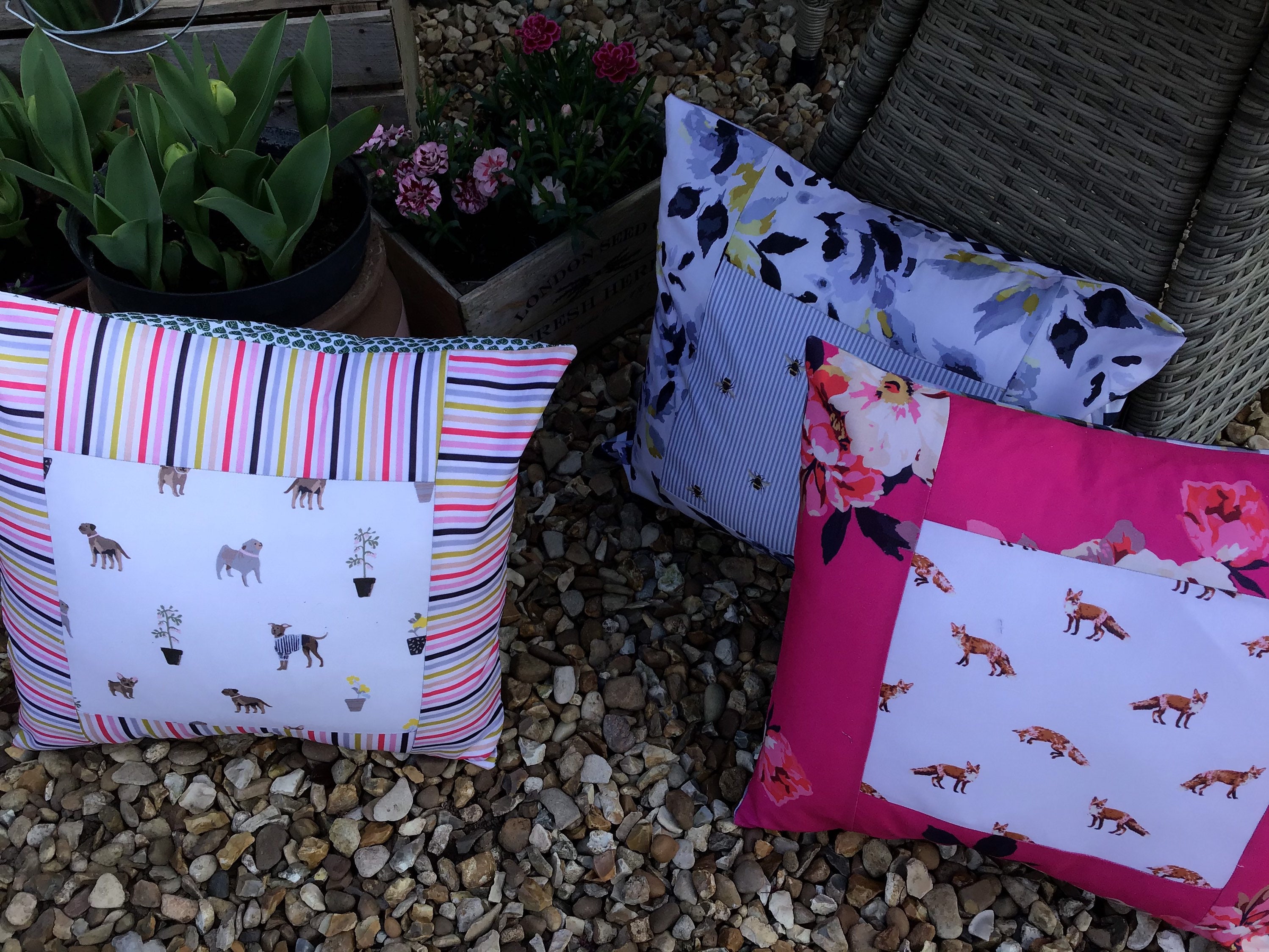 Handmade joules fabric garden cushions home decor Etsy