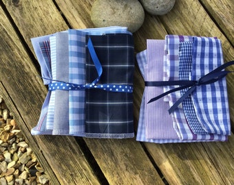 Mens set of hankies, set of 4 hankies, cotton handkerchiefs, Father’s Day gift, Christmas gift for him, present for dad, grandad, husband