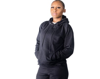 Sudadera negra mujer sudadera con capucha negra mujer joggers negro mujer chándal negro mujer jersey negro pantalones de chándal negros