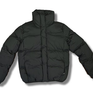 Mens black bubble jacket medium weight gift for him