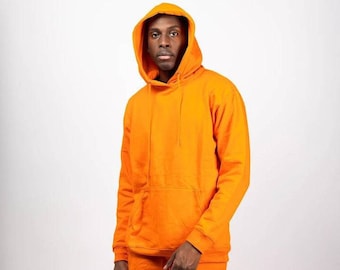 Herren Orange Sweatsuit Set Joggers & Hoodie Trainingsanzug Set Geschenk für ihn orange Jogginghose Mann Sweatsuit