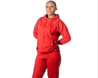 Womens Red Sweatsuit Set Womens Red Hoodie Womens Red Joggers Womens Red Tracksuit Womens Red Sweatpants Womens Red Hooded Sweatshirt Etsy