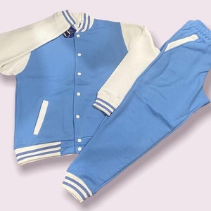Womens varsity jacket style jogger sweatsuit set gift for her womens tracksuit