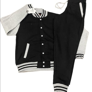 Womens varsity jacket style jogger sweatsuit set gift for her womens tracksuit