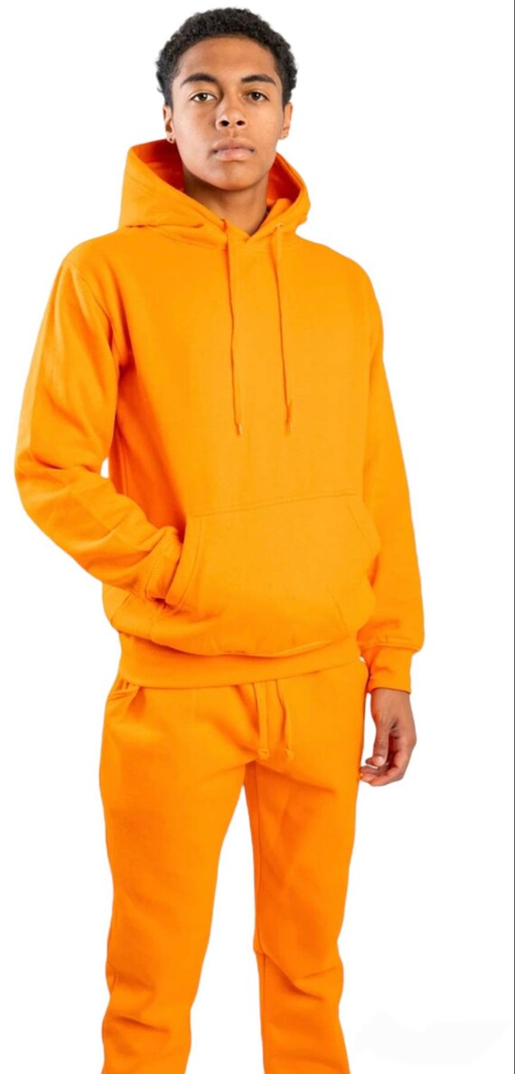 Unisex Orange Plain Mens Womens 