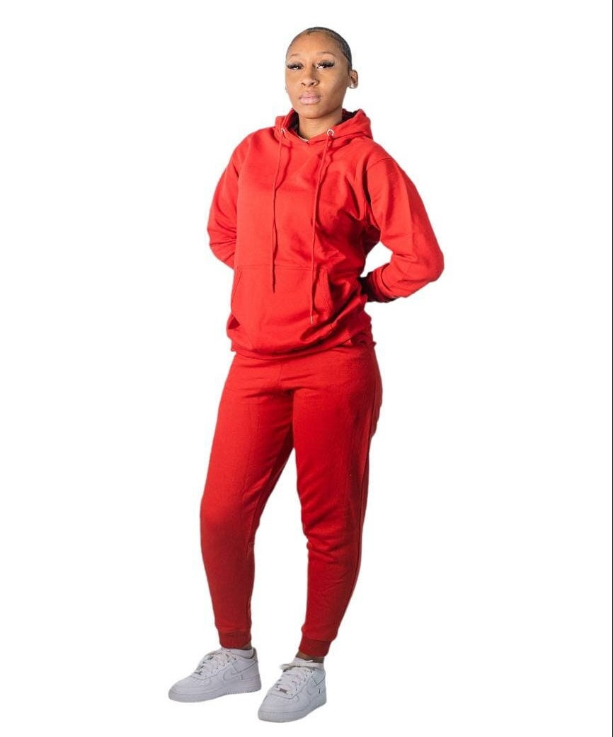 Womens Red Sweatsuit Set Womens Red Hoodie Womens Red Joggers