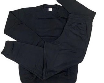 Mens unisex black sweatshirt sweatsuit set