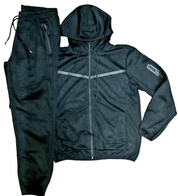 Unisex Black Trendy Tracksuit Mens or Womens Tech Fleece Trendy - Main Image