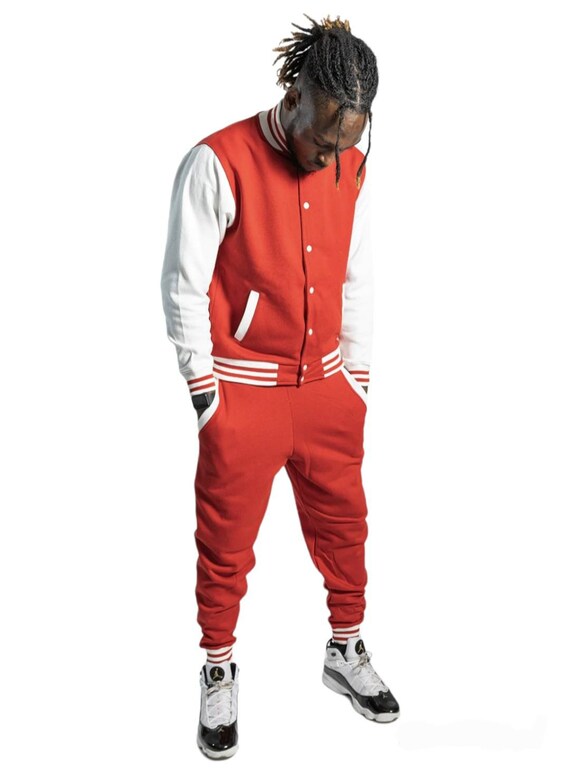 Ensemble de jogging rouge homme