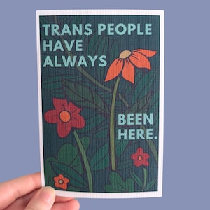 Trans Pride Art Print – LGBTQ+ Empowerment Art, Social Justice Print, Feminist Wall Art, Queer Home Decor, Activist Gift, Botanical