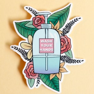 Wash Your Hands Vinyl Sticker for Nurses Medical Clean Hygiene Reminder Sticker