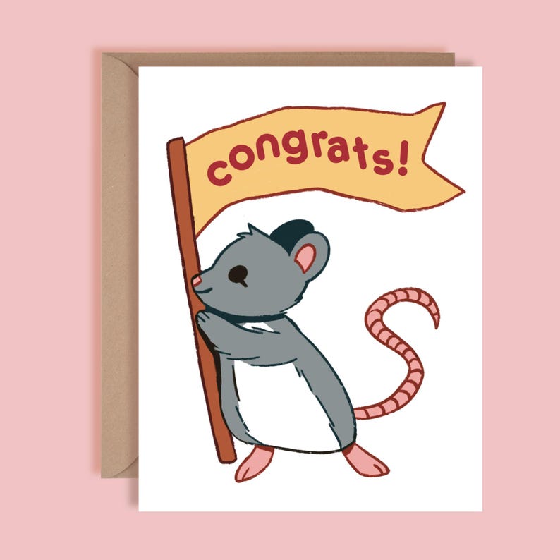 Rat Congratulations Greeting Card, Graduations, New Job, Celebration ...