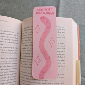 Certified Bookworm – Gifted Bookworm – Bookmark for Kids, Readers - Silly Bookmark - Illustrated Bookmark