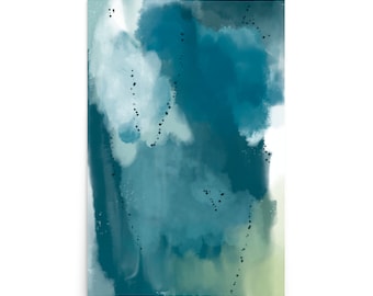 Underwater Abstract One Art Print/Large Poster/Teal Color/24" x36"