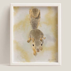 Squirrel Art Digital Download/Printable Squirrel Art/Cute Squirrel Print/Fox Squirrel Art/Squirrel Buddy on Background/Digital Product Only