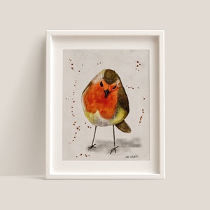 Robin Watercolor Painting/Robin Downloadable Art Print/Robin Digital Art Print/European Robin Print/Robin Printable Art/Digital Download