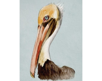 Heermann's Gull Watercolor Art Print, Smoky Gray Bird Painting, Ocean Lover Gift