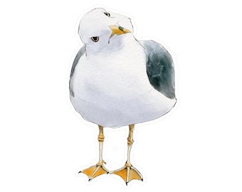 Curious Seagull Wall Decal/Seagull Sticker/Vinyl Decals/Removable/by JAF Studio