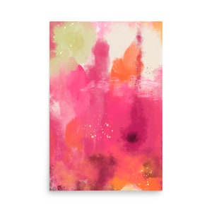 Pink Blossoms Art Print/Abstract Watercolor Print/Unframed/Available in two sizes