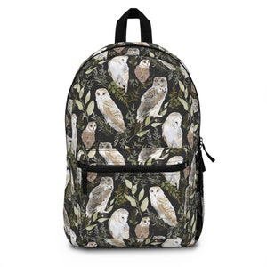 Owl Forest Backpack/Back to School Backpack/Forestcore Pack/Owl Lover Backpack/Barn Owl College Backpack/Owl Enthusiast/Raptor Love Backpack