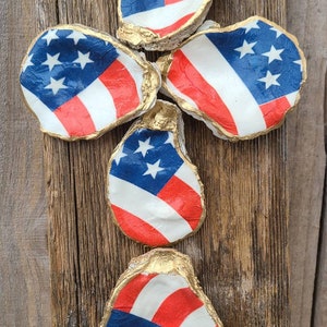 American flag oyster shell cross