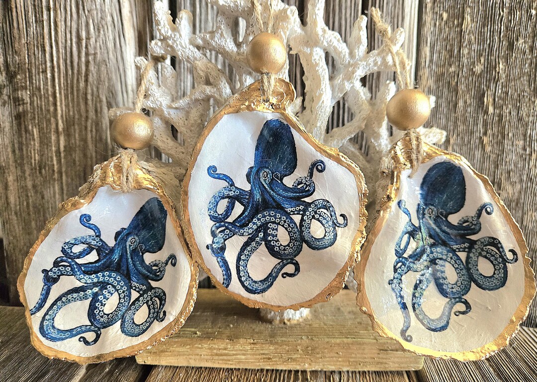 Shell Octupus Frame Oyster Shell Ornament Octopus - Etsy