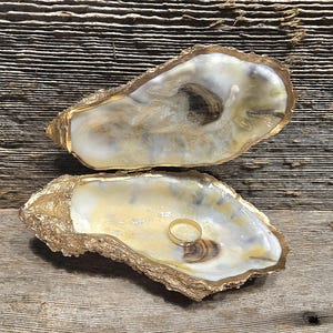 Extra large oyster shell proposal ring box/seashell ring box/ seashell ring dish D