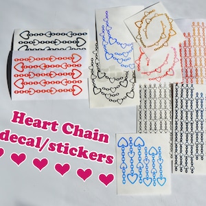 Heart Chain Link decal / stickers for polco, bujo, toploaders etc.