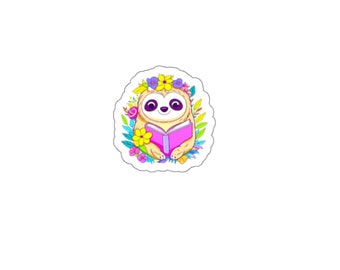 Adesivo per la lettura del bradipo, Leggi libri Sii gentile, resta strano adesivo libresco, Lettura felice del bradipo, Amante dei libri, Adesivo, Adesivo Kindle per la lettura del bradipo