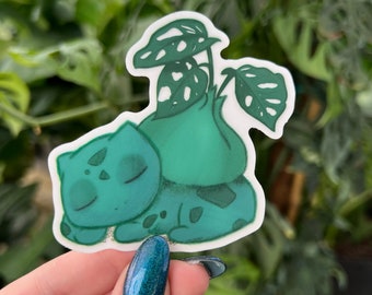 Adansonii Bulba Przezroczysta Naklejka Winylowa | 3x3” | Monstera Adansonii | Rośliny Domowe | Naklejka na Laptopa i Butelkę Wody