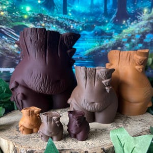 Pilz Mama Übertopf/Figur | Zimmerpflanzen | Cottagecore | Waldpilze | 3D Gedruckt | Kirschbaum Nussbaum Birnenholz | Geschenke zum Muttertag