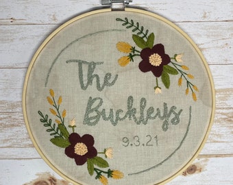 Custom Name Embroidery Hoop