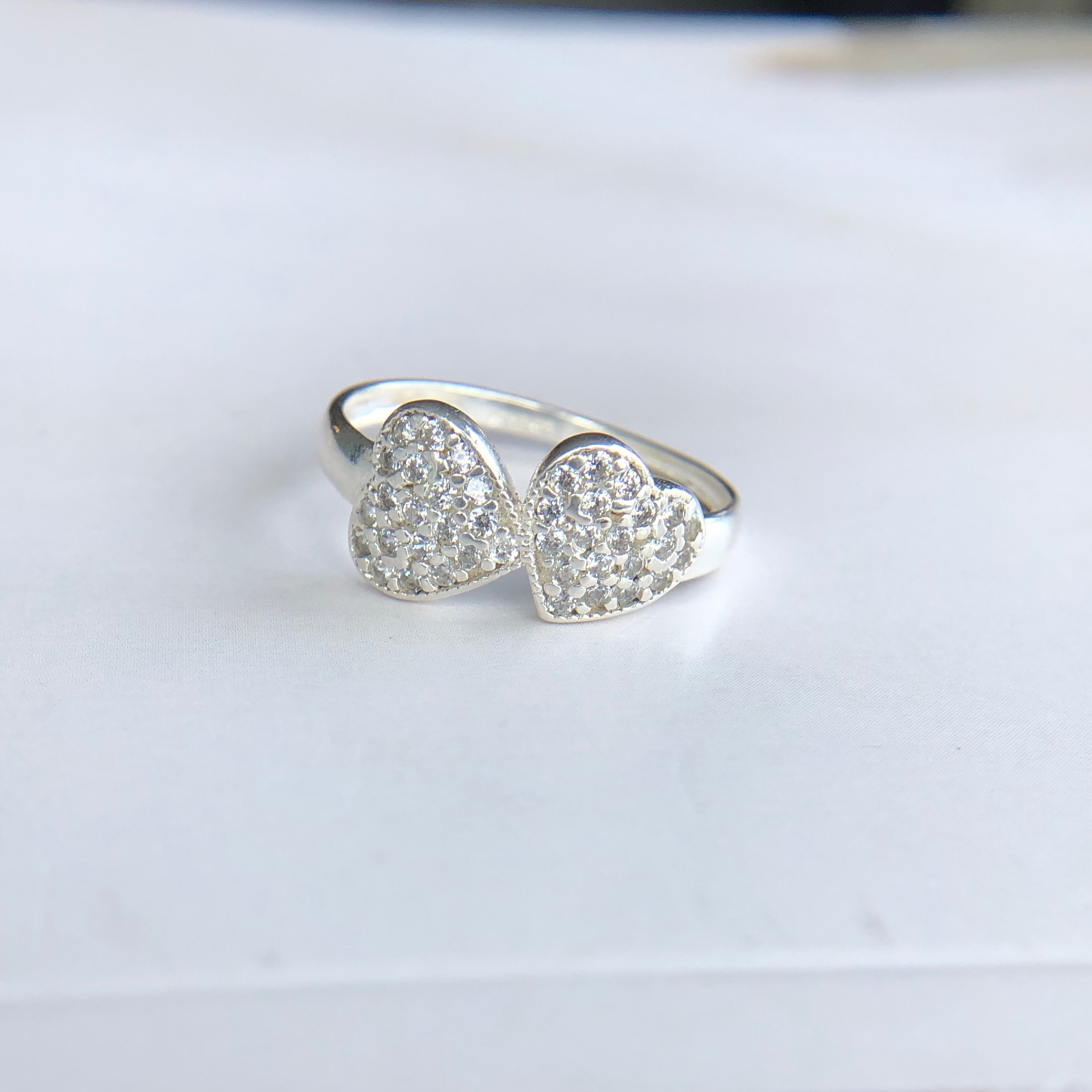 Heart ring double heart ring promise ring friendship ring Etsy