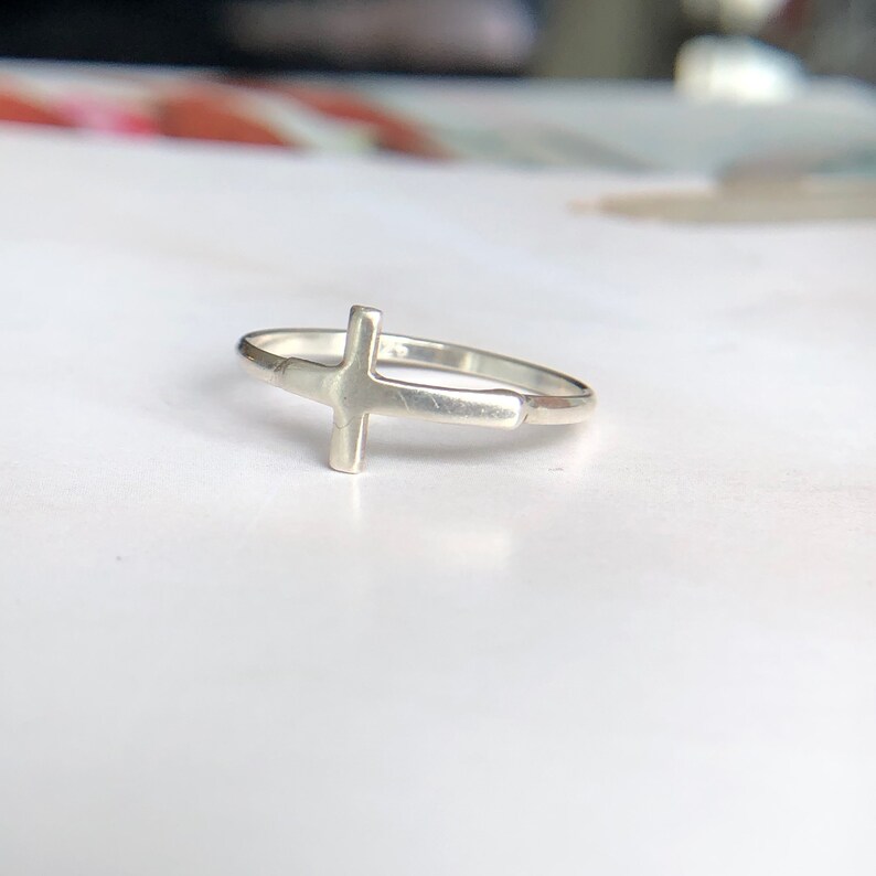 Cross Ring, Simple Cross Ring, Minimalist Cross Ring, Jesus Ring