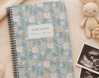 Personalized Baby Memory Book | First Year Journal, Milestone Keepsake (Baby Shower Gift)