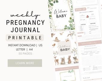 PREGNANCY JOURNAL PRINTABLE Weekly Pregnancy Printable Pregnancy Tracker Digital Pregnancy Journal Pregnancy Tracker Pregnancy Gift Idea