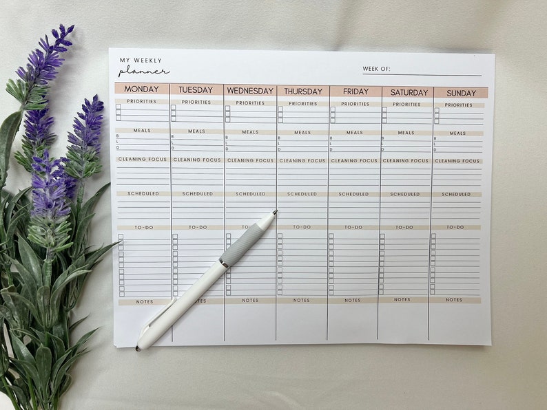 WEEKLY PLANNER PAD for moms Undated Planner Weekly Desk Pad Productivity Planner Mom Planner Weekly Notepad Get it All Done Planner Weekly image 7