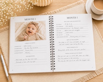 Personalized Baby Memory Book | First Year Keepsake Journal, Pregnancy Gift