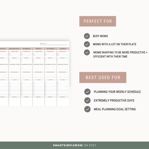 WEEKLY PLANNER PAD for moms Undated Planner Weekly Desk Pad Productivity Planner Mom Planner Weekly Notepad Get it All Done Planner Weekly image 6