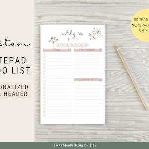 Personalized To-Do List Notepad: Daily Task Planner
