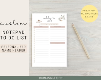 Personalized To-Do List Notepad: Daily Task Planner