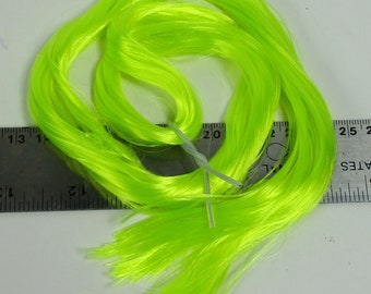 Nylon Custom HAIR Full Size HQ Surprising Yellow Green Neon HQG1C Retro Type For Dolls Ponies & Projects 1 Straight Hank