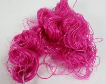 Nylon Custom HAIR Full Size HQ Dark Pink Power CURLY HQG1C Retro Type For Dolls Ponies & Projects 1 Curls Hank